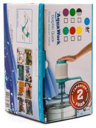 Помпа для 19л бутыли Aqua Work Дельфин Квик механический голубой/белый картон