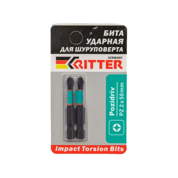 Бита Impact Torsion PZ2, 50 мм, намагниченная, 2 шт RITTER PS20122057
