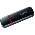 Накопитель USB Apacer AH333 32GB AP32GAH333B-1 Black интерфейс: USB 2.0 Type-A, с колпачком, материал корпуса: пластик