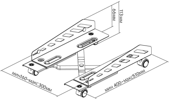 Подставка Cactus CS-CCB-02GY,  для системного блока