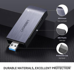 Кардридер мультифункциональный UGREEN CM180 50541 USB-A 3.0 to TF/SD/CF/MS Multifunction Card Reader Multi-Read. Цвет: серый космос