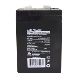 Аккумулятор свинцово-кислотный LA-660 6V 6Ah GoPower 00-00017023