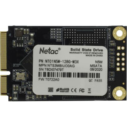SSD накопитель NETAC N5M 128ГБ, mSATA, SATA III,  mSATA [nt01n5m-128g-m3x]