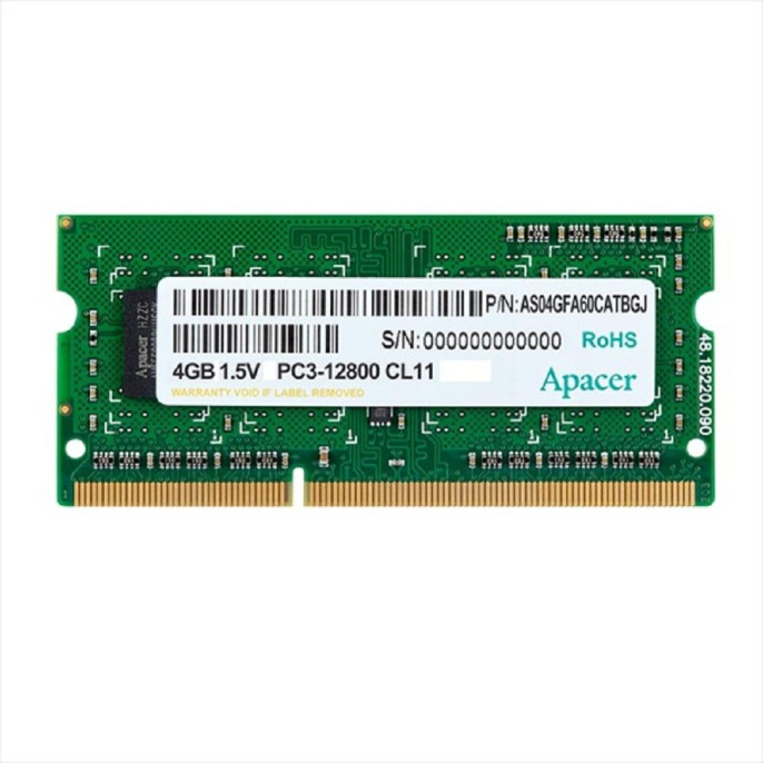 Оперативная память Apacer DS.04G2K.KAM DDR3 - 1x 4ГБ 1600МГц, для ноутбуков SO-DIMM , Ret