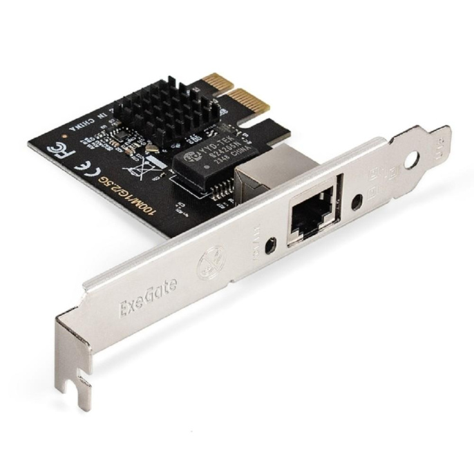 Сетевой адаптер ExeGate EXE-251 PCI-E x1 v2.0, 1xRJ45, UTP 100Mbps/1000Mbps/2.5Gbps RTL8125B (EX296212RUS)