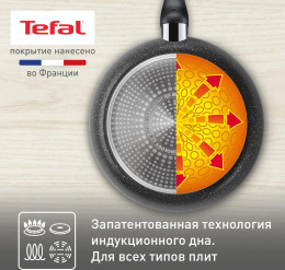 Сковорода Tefal Rock 4235124 круглая 24см покрытие: антипригарное ручка несъемная без крышки черный 9100054293