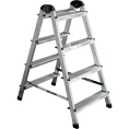 Алюминиевая 4-х ступенчатая двухсторонняя стремянка Perilla 111404