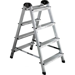 Алюминиевая 4-х ступенчатая двухсторонняя стремянка Perilla 111404