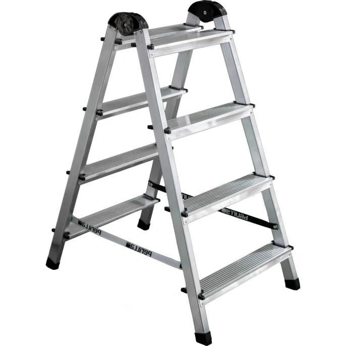 Алюминиевая 4-х ступенчатая двухсторонняя стремянка Perilla 111404