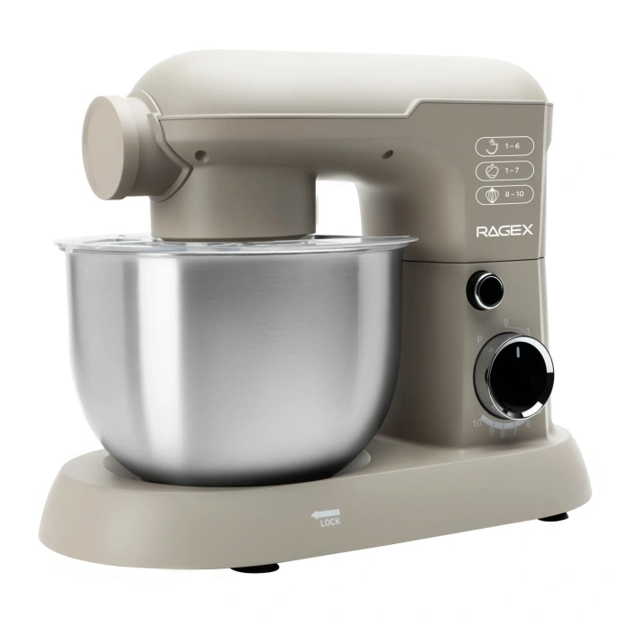 Кухонный комбайн RAGEX R105-110 5 в 1, 4 литра, 10 скоростей, 1500 Вт, бежевый