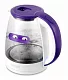 Чайник электрический Kitfort КТ-6167 1.8л. 2200Вт белый/фиолетовый (корпус: пластик/стекло)