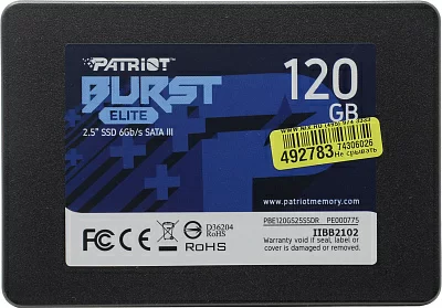 Накопитель SSD 120 Gb SATA 6Gb/s Patriot Burst Elite PBE120GS25SSDR 2.5" 3D QLC