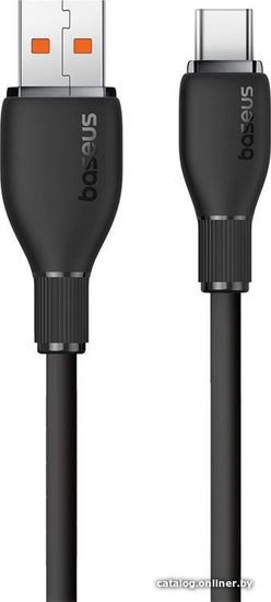 Кабель Baseus P10355703111-01 Pudding Series Fast Charging Cable USB to Type-C 100W 2m Cluster Black сверхбыстрая зарядка, синхронизация данных: USB 2.0, 480 Мбит/с