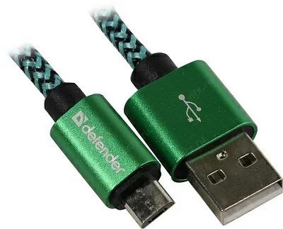 Defender 87804 Кабель USB 2.0 AM-- micro-B 1м Green