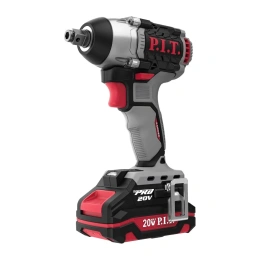 Ударный бесщеточный аккумуляторный гайковерт P.I.T. 20 В, 300 Нм, квадрат 1/2" и шестигран, 2 Ач, ЗУ, кейс PIW20H-300B/1