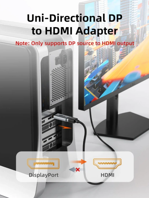 Адаптер CABLETIME CP22A (CT-DMHF4K-AG3) DP to HDMI Adapter 4K30Hz