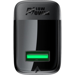Зарядное устройство с зарядным кабелем ACEFAST A90 QC18W GaN single USB-A charger with charging cable USB-C-USB-A EU - Black AF-A90P3-BK