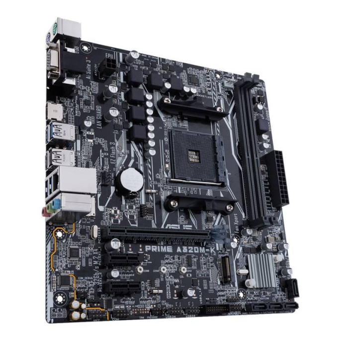 Материнская плата Asus PRIME A320M-K Soc-AM4 AMD A320 2xDDR4 mATX AC`97 8ch 7.1 GbLAN RAID+VGA+HDMI