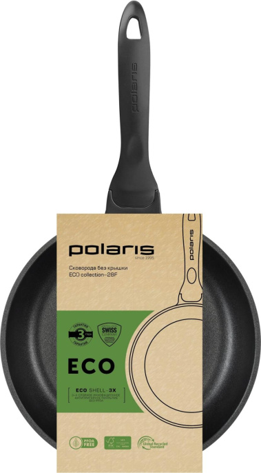 Сковорода Polaris Eco collection 28F круглая 28см покрытие: антипригарное ручка несъемная без крышки фиолетовый