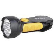 Ultraflash LED3816 (фонарь аккум 220В, черный/желтый, 9 LED, SLA, пласт, склад. вилка коробка)ULTRAFLASH