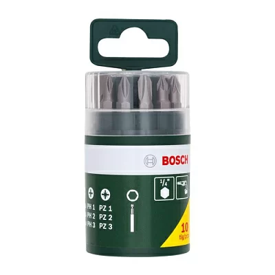 Набор оснастки Bosch Набор бит Bosch 10 шт (9 бит 25 мм + универсальный держатель) (2607019454)