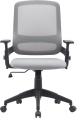Кресло Cactus CS-MC313-BKGY, сетка/ткань, до 100кг, топ-ган, регулируемые 1D подлокотники,  серый