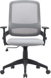 Кресло Cactus CS-MC313-BKGY, сетка/ткань, до 100кг, топ-ган, регулируемые 1D подлокотники,  серый