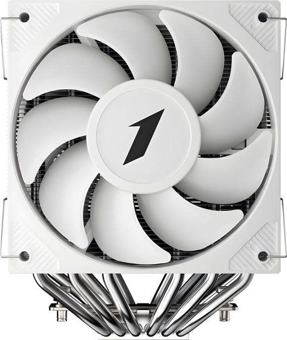 Кулер 1stPlayer CY12D Белый (CY12D-WH) (Intel LGA1851/1700/1200/115x, AMD AM5/AM4, крепление на винтах, 6 тепловых трубок (6мм), размер вентилятора: 120x120x25мм, гидравлический подшипник, 1900об/мин, 57.56CFM, 38.21dB(A), PWM, высота: 160 мм)