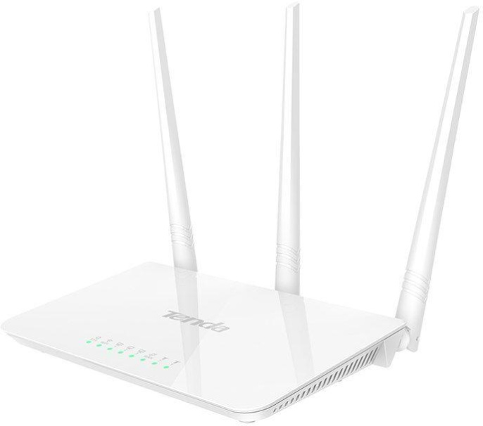 Маршрутизатор Tenda F3 Wi-Fi роутер N300 до 300 Мбит/с на 2,4 ГГц, 3x5dBi антенны, LAN 3x10/100 Мбит/с, WAN 1x10/100 Мбит/с