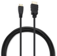 Кабель аудио-видео Buro mini-HDMI (m) -  HDMI (m),  ver 1.4,  3м, черный [bhp-minhdmi-3]