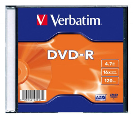 Оптический диск DVD-R Verbatim 4.7ГБ 16x, 20шт., slim case [43547]