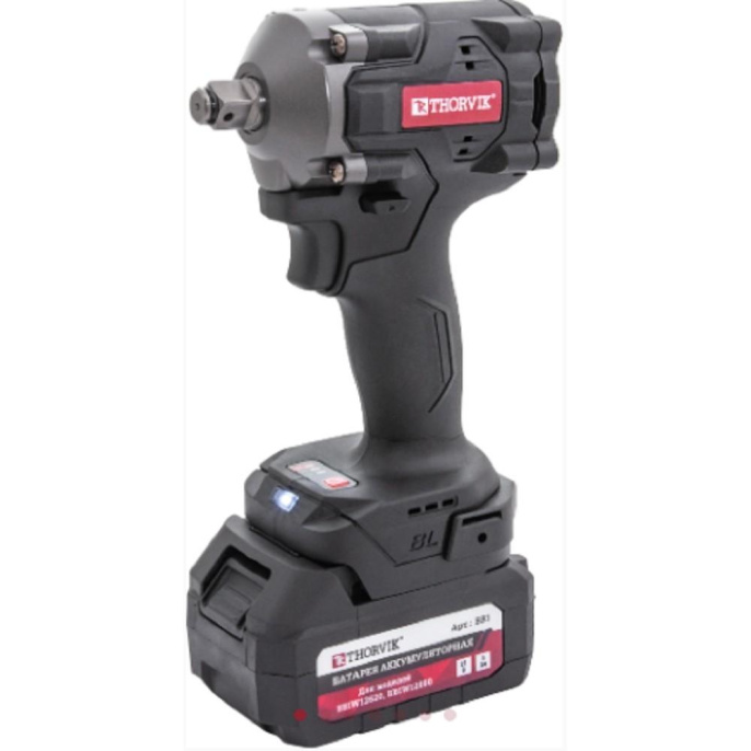 Thorvik BBIW12620 Гайковерт ударный аккумуляторный бесщёточный 1/2"DR, 21В, 620 Нм