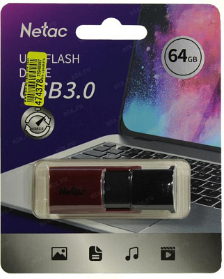 Накопитель Netac NT03U182N-064G-30RE USB3.0 Flash Drive 64Gb (RTL)