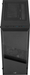 Корпус ATX Aerocool Menace Saturn FRGB-G-BK-v1, Midi-Tower, без БП,  черный [menace frgb-g-bk-v1]