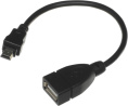 Кабель USB f -mini USB m 0.2м черный (28240523)