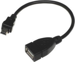Кабель USB f -mini USB m 0.2м черный (28240523)