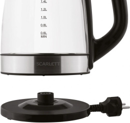 Чайник электрический Scarlett SC-EK27G19 2.2л. 2200Вт черный/серебристый корпус: стекло/металл/пластик (EK27G19)