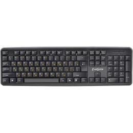 Клавиатура ExeGate Professional Standard LY-331L-OEM USB, полноразмерная, влагозащищенная, 104кл., Enter большой, длина кабеля 2м, черная, brown box EX279940RUS