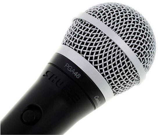 Микрофон проводной Shure PGA48-XLR-E 4.6м черный/серебристый
