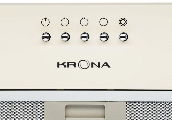 Вытяжка встраиваемая Krona Runa 600 PB слоновая кость управление: кнопочное 1 мотор