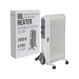 Масляный электрический радиатор Forcekraft 220-240v, 50/60гц, 2000вт, 9 секций 11x58см, 3 режима нагрева,защ. от перегрева FK-YL-B14E-9(52334)
