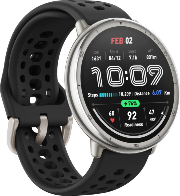 Смарт-часы AMAZFIT Active 2R A2437,  43.9мм,  1.32",  черный/серебристый [6970100377712]