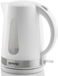Чайник электрический Gorenje K17WE 1.7л. 2200Вт белый/серебристый корпус: металл/пластик