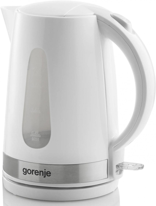 Чайник электрический Gorenje K17WE 1.7л. 2200Вт белый/серебристый корпус: металл/пластик