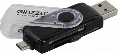 Картридер Ginzzu GR-589UB USB3.0/microUSB SDXC/microSDXC Card Reader/Writer