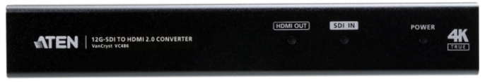 ATEN VC486-AT-G Конвертер, 3G/6G/12G/HD-SDI HDMI+AUDIO, BNC HDMI+BNC+2xRCA, Female, DC 5V, макс.разр.HDMI 3840x2160 60Hz;SDi 4K DCI 25p;частота верт.развертки до 60Гц;выбор EDID для звука