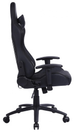 Кресло игровое Cactus CS-CHR-0099BL с RGB подсветкой, экокожа, до 120кг, регулируемые 2D подлокотники,  черный