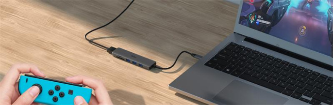 NETAC USB HUB Переходник Netac WF14 WF14GYCN USB Type-A 3.0 x 3, HDMI 4K@30Hz, SDXC, microSDXC, Серебристый