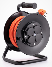 Удлинитель силовой StarWind ST-PSR4.30/G-20, розеток 4шт, 3x2.0 кв.мм, 20A, 30м, ПВС, катушка, оранжевый