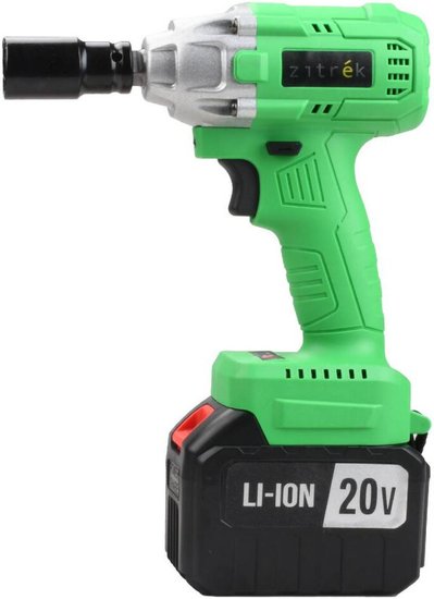 Гайковерт аккумуляторный бесщеточный ударный Zitrek Crusher 20-Li (20В, Li-ion 2x6.0Ач, з/у, кейс) 063-4372